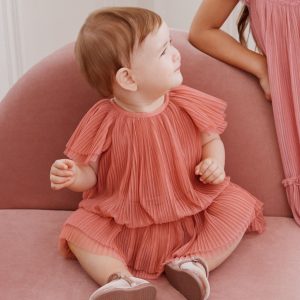 Baby Flutter Sleeve Tulle Dress