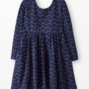 Holiday Long Sleeve Skater Dress with Pockets