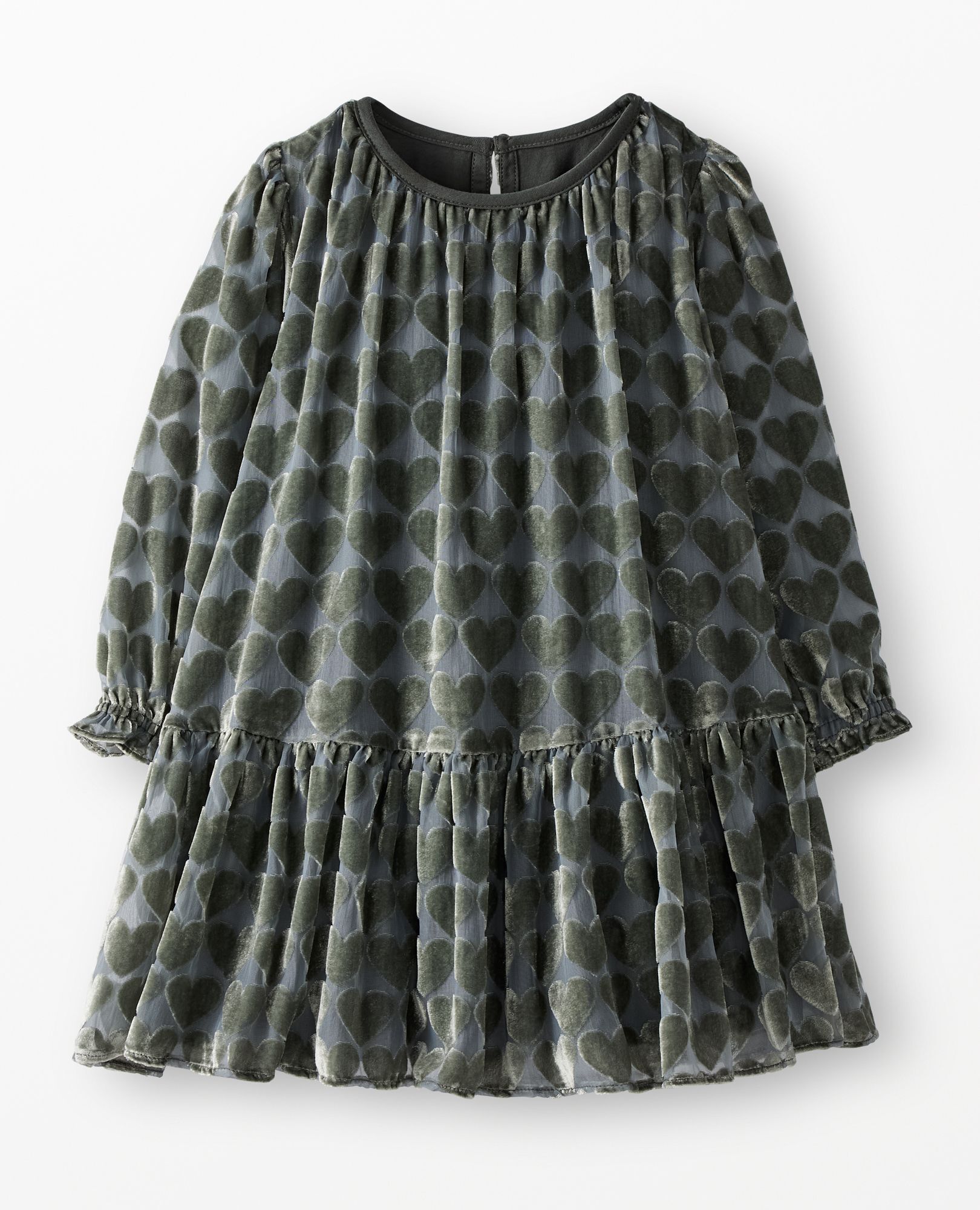 Balloon Sleeve Velvet Tiered Dress