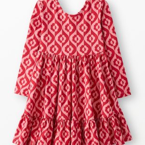 Long Sleeve Ruffle Skater Dress with Pockets