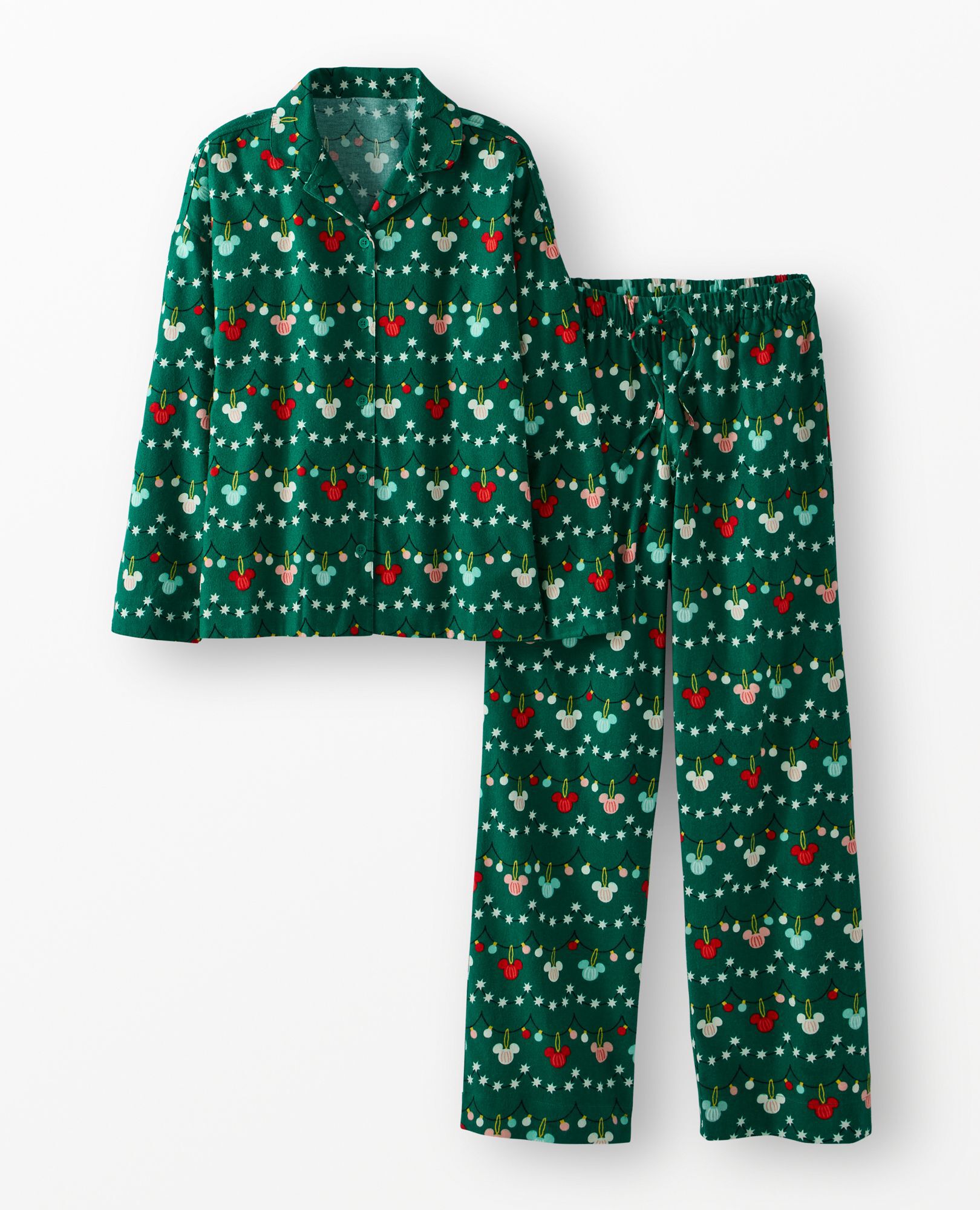 Women's Disney Mickey Mouse Holiday Flannel Pajama Set