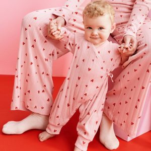 Baby Valentine's Pointelle Crossover Romper