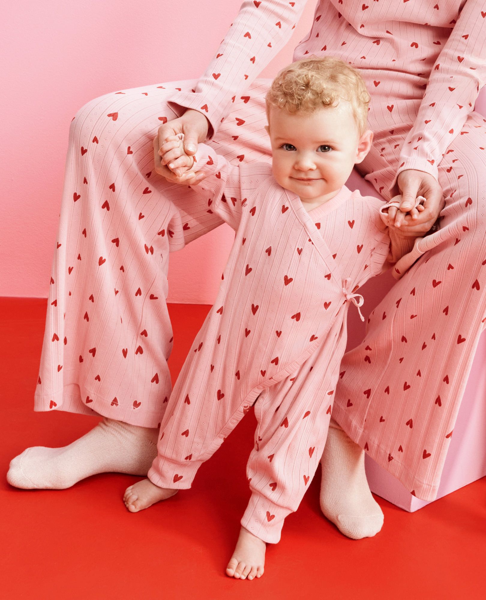 Baby Valentine's Pointelle Crossover Romper