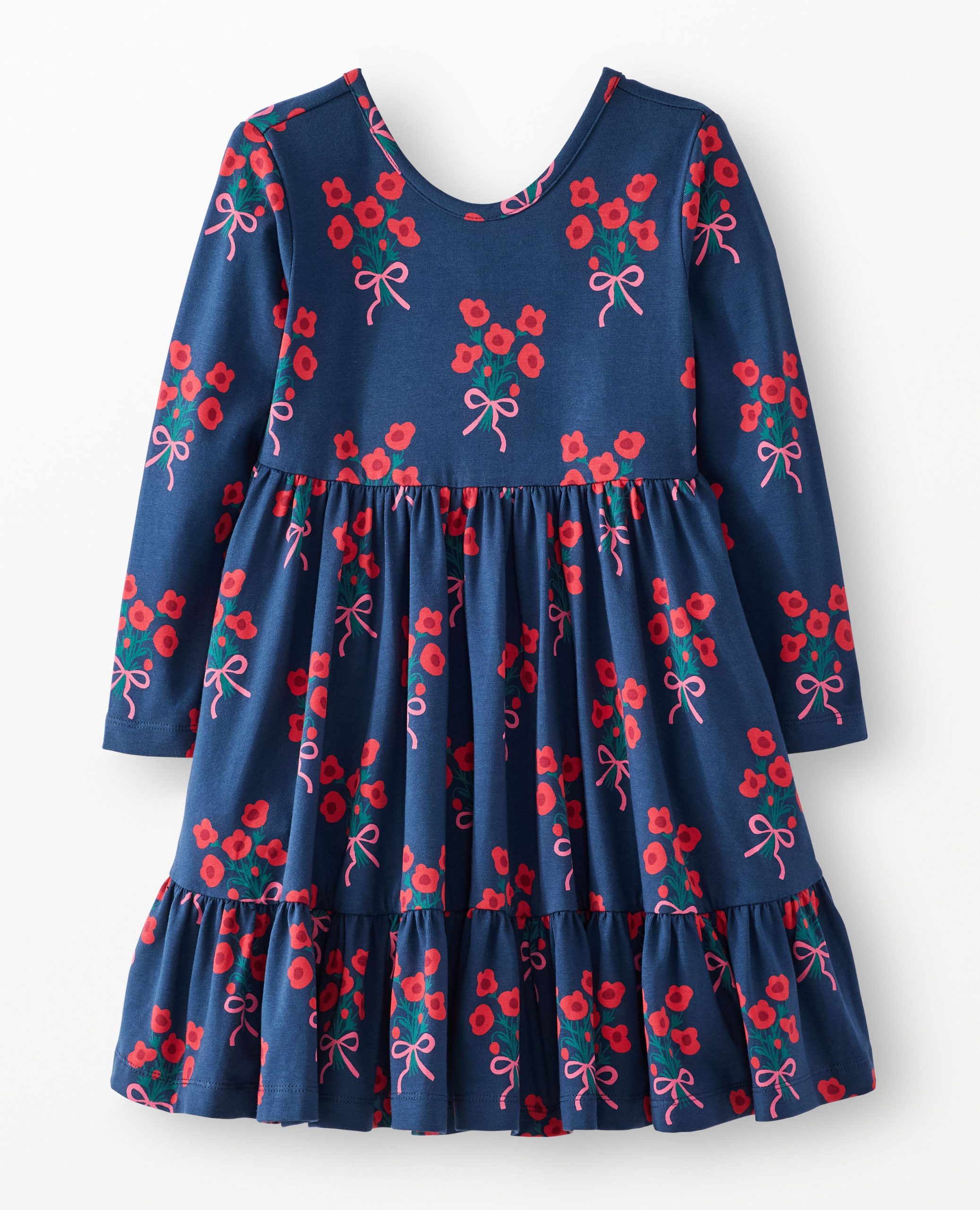 Long Sleeve Ruffle Skater Dress with Pockets