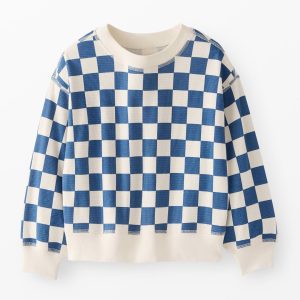 Checkered Waffle Crewneck