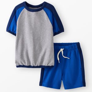 Relaxed Fit French Terry T-Shirt & Shorts Set