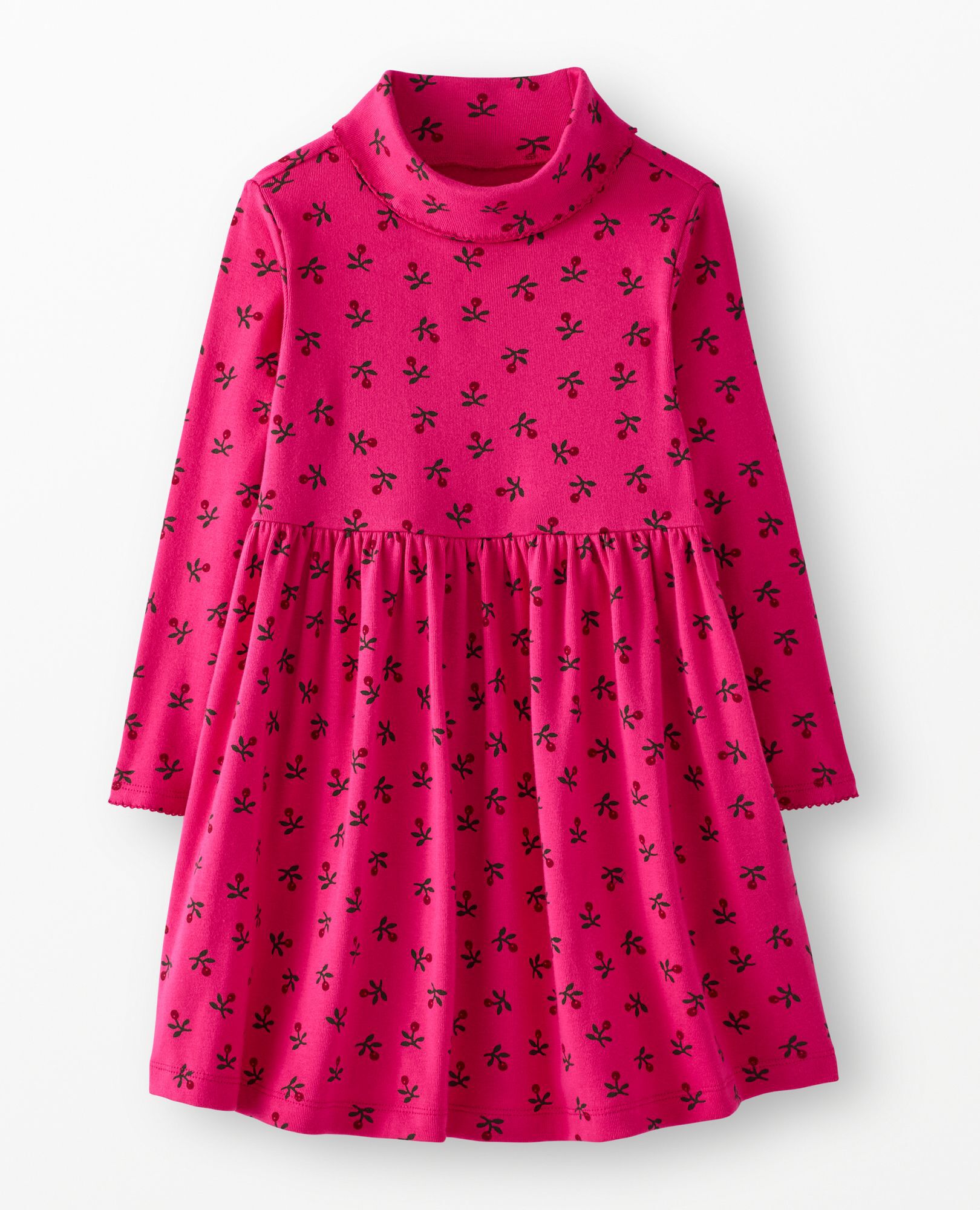Holiday Long Sleeve Ribbed Turtleneck Dress