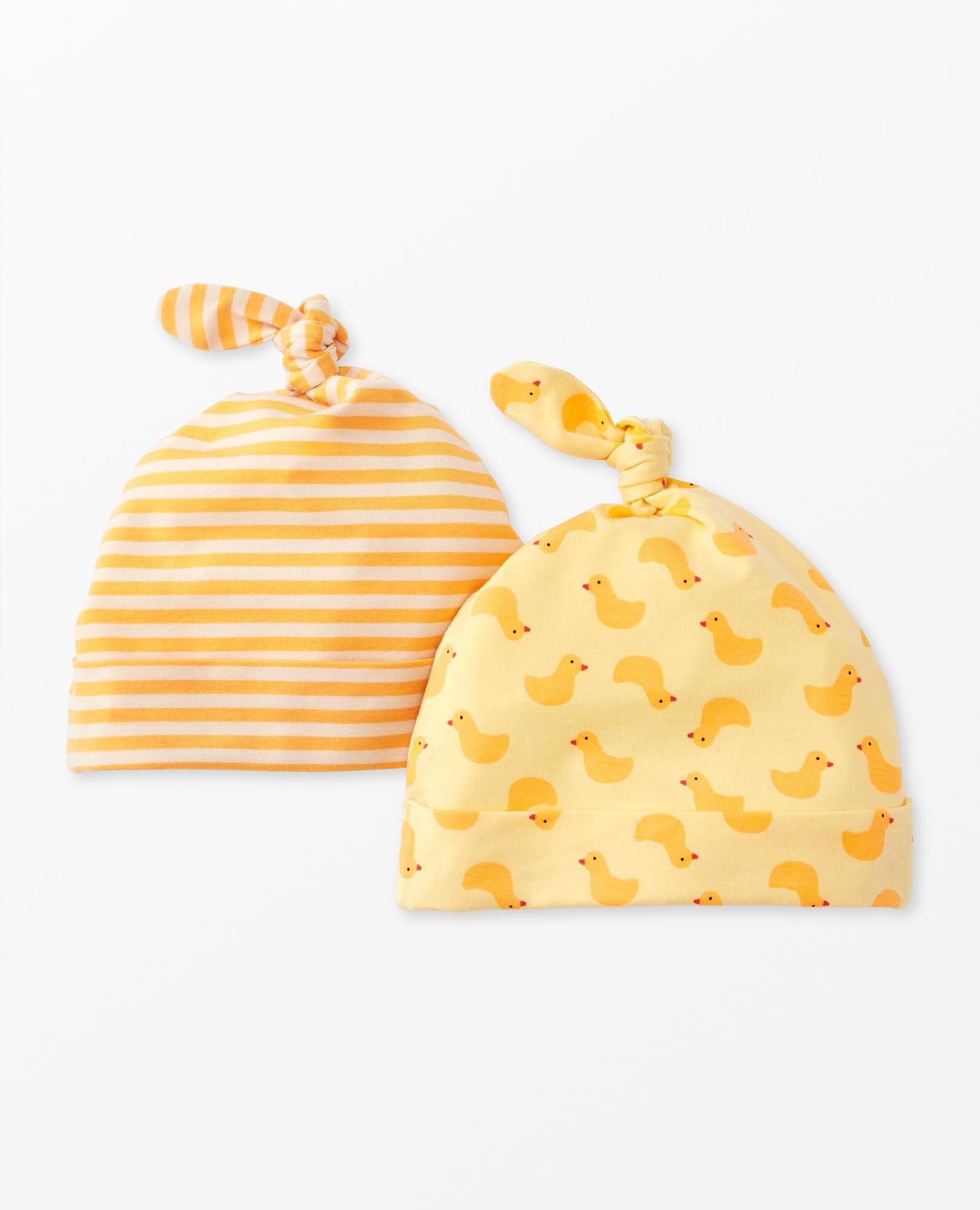 2-Piece Baby Layette Top Knot Beanie in HannaSoft?