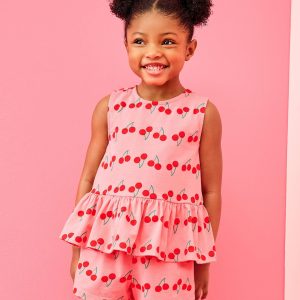 Sleeveless Peplum Top & Shorts Set