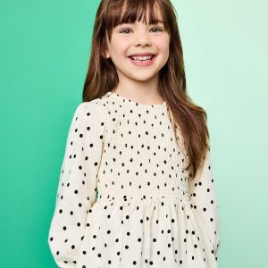 Long Sleeve Smocked Peplum Top