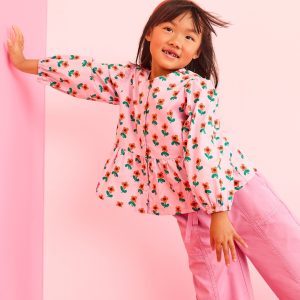 Long Sleeve Poplin Peplum Shirt