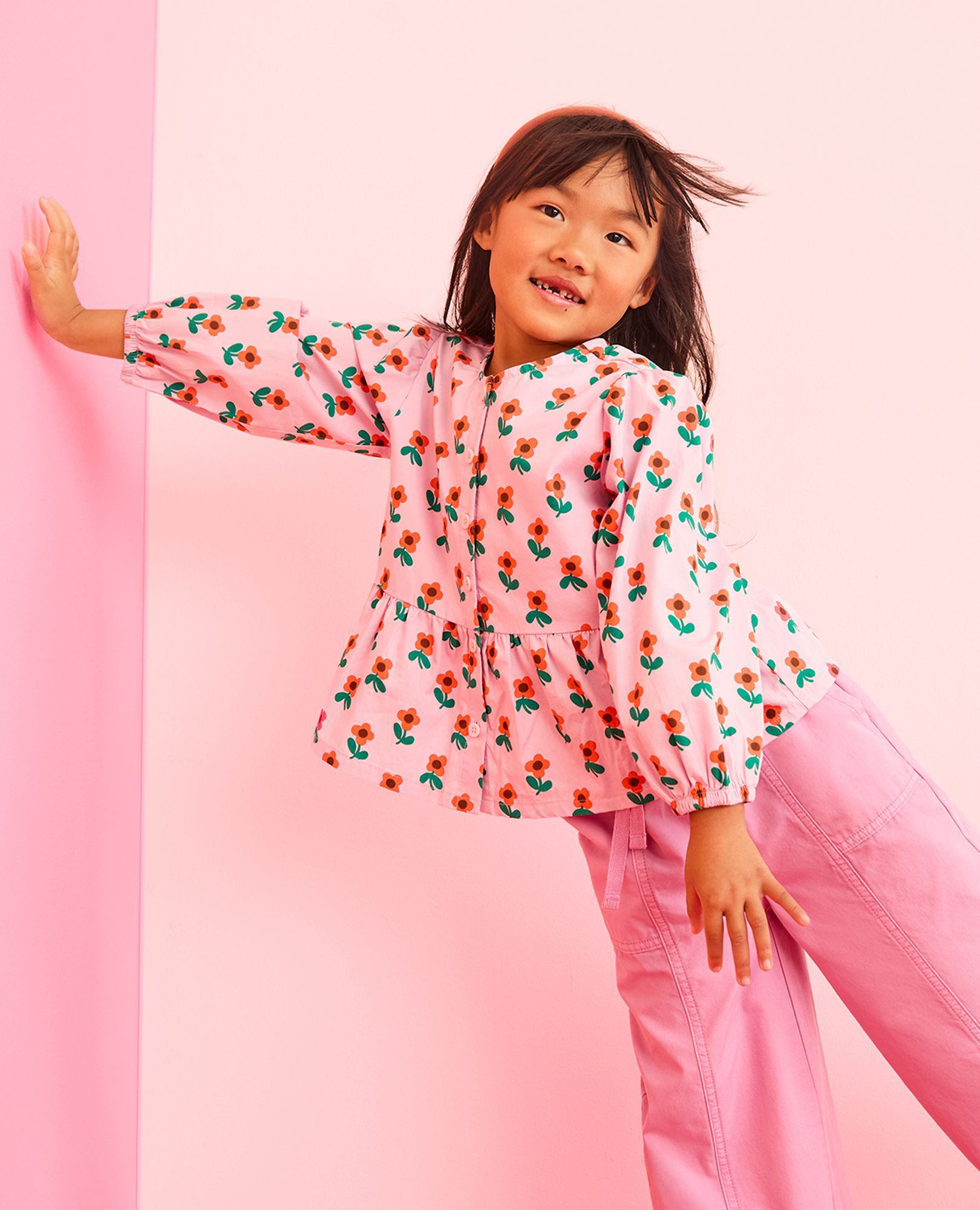 Long Sleeve Poplin Peplum Shirt