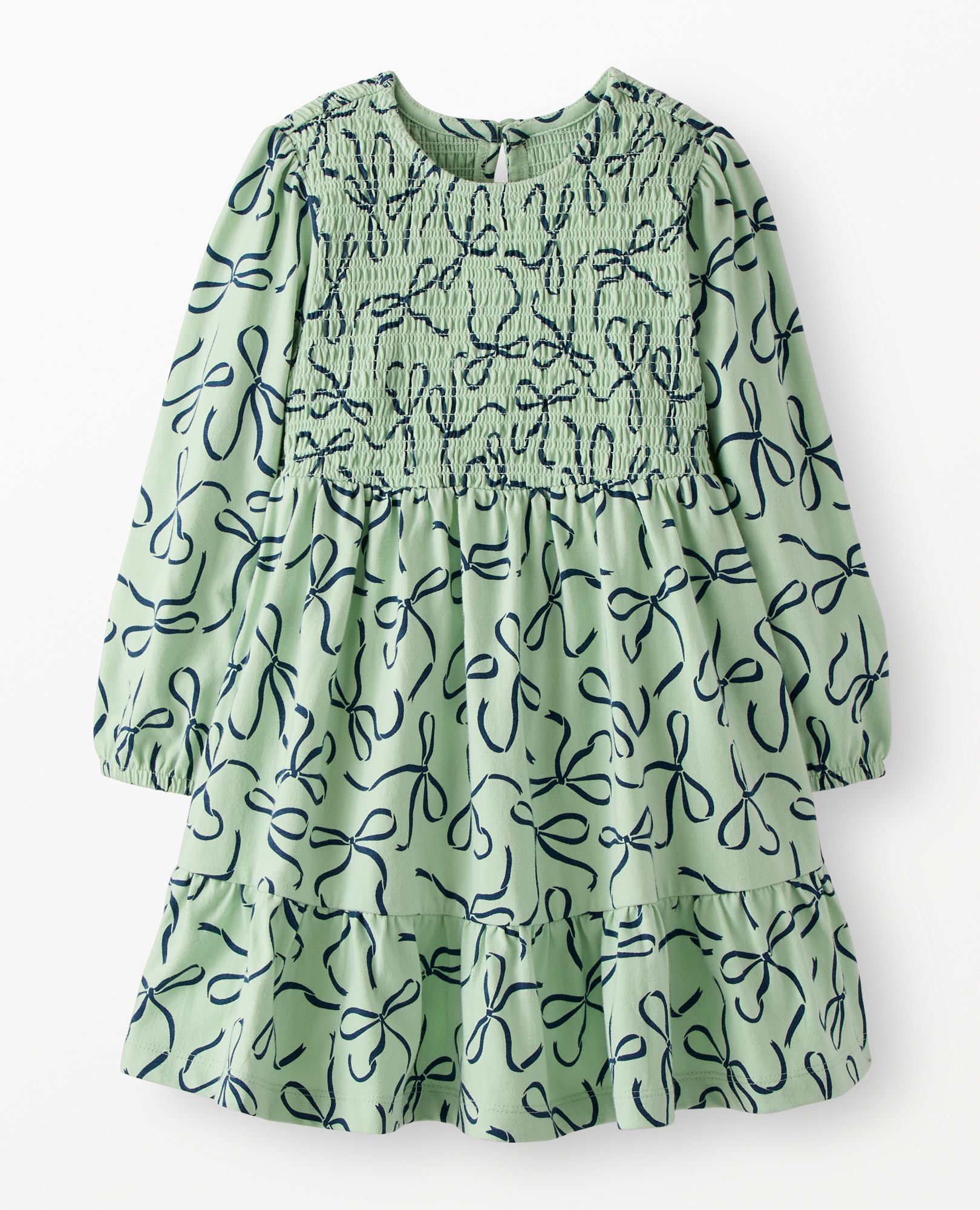 Long Sleeve Smocked Tiered Dress with Pockets - Image 4