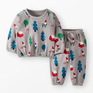 Baby Holiday Long Sleeve Waffle Top & Pants Set