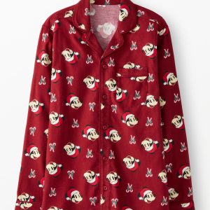 Adult Disney Mickey Mouse Holiday Flannel Pajama Top