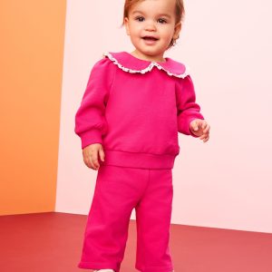 Baby French Terry Collared Top & Pants Set