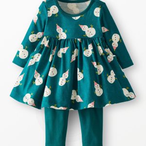 Baby Holiday Long Sleeve Everywhere Dress & Leggings Set