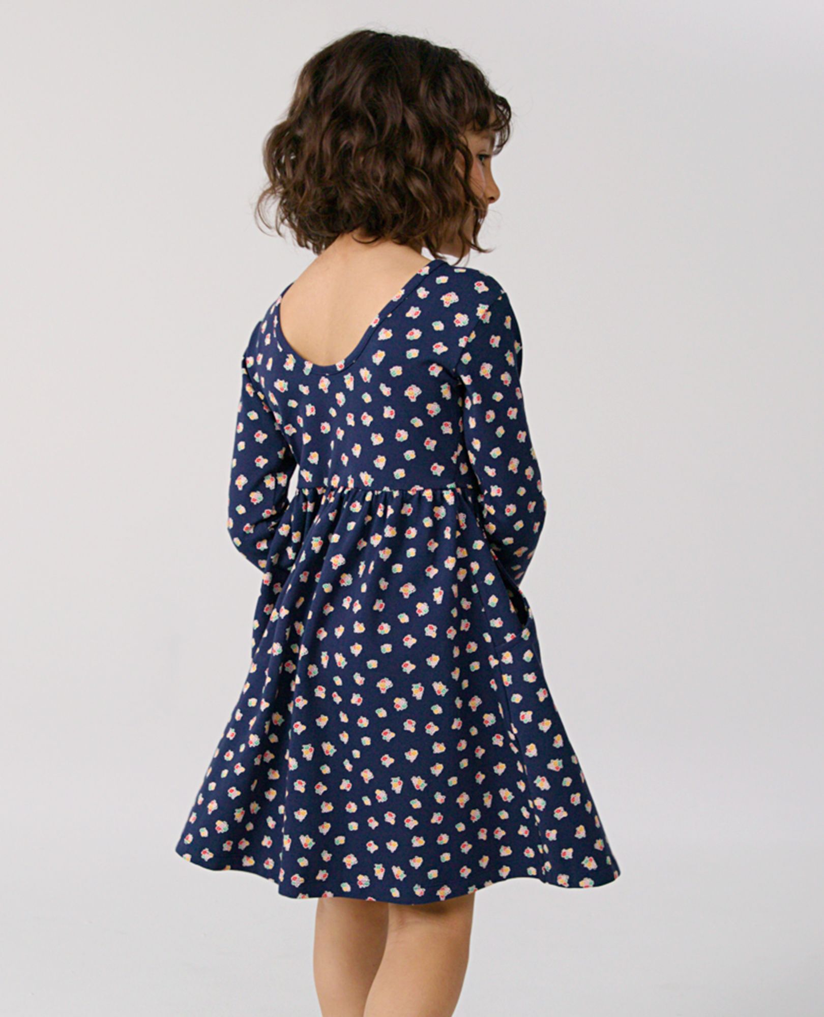 Long Sleeve Skater Dress with Pockets - Image 3