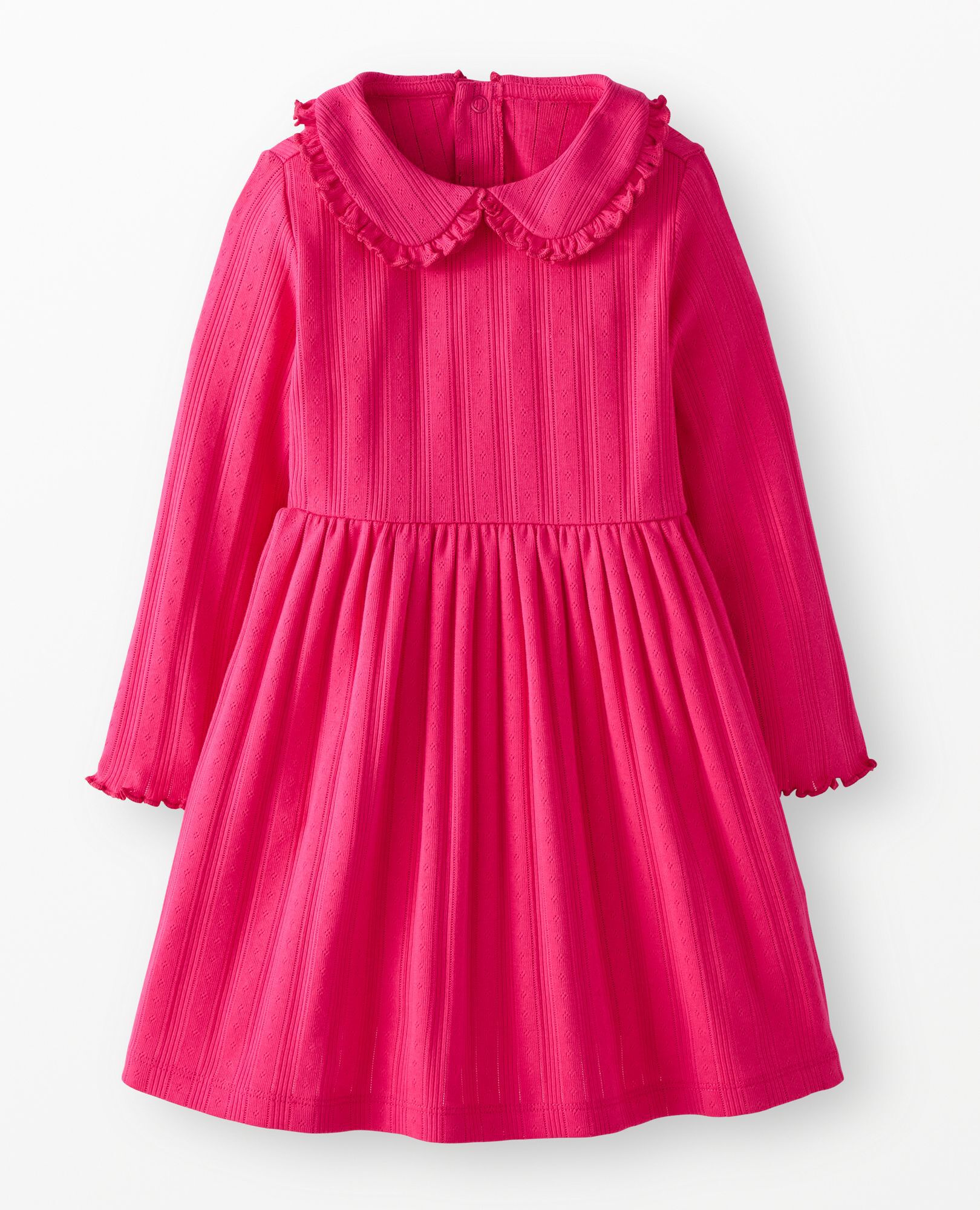 Long Sleeve Collared Pointelle Dress with Pockets - Image 10