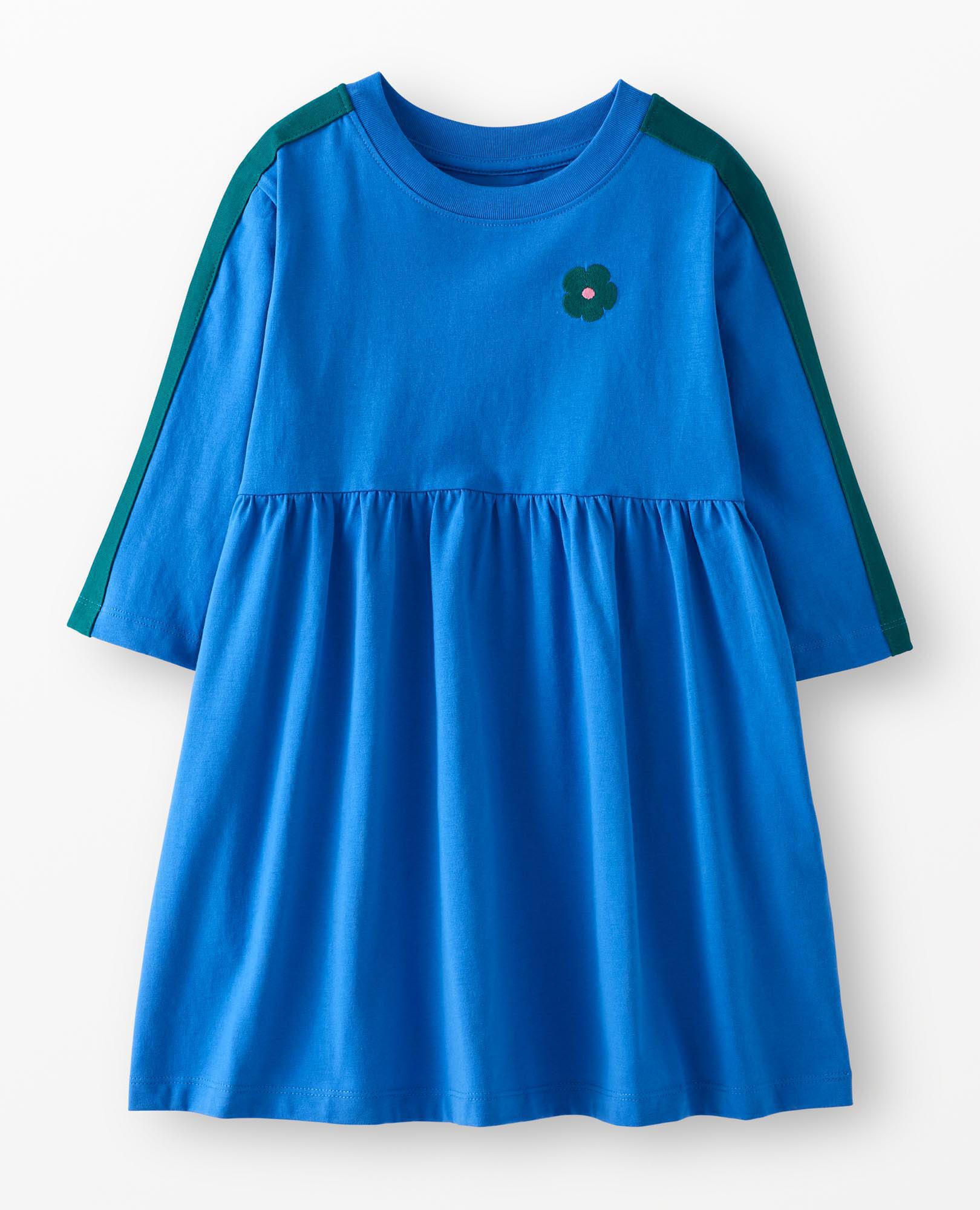 Stripe Sleeve Embroidered Dress - Image 3