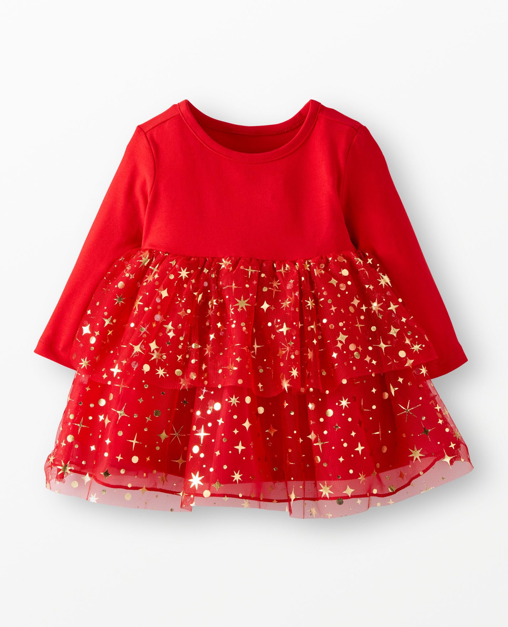 Baby Long Sleeve Tulle Shimmer Dress