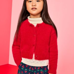 Cropped Feather Cardigan