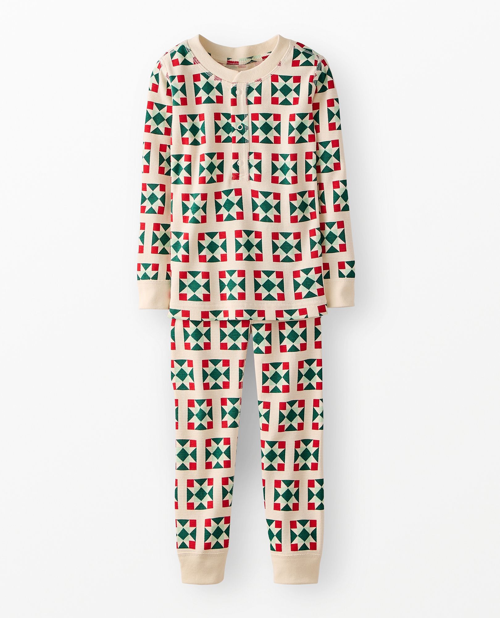 Waffle Henley Pajama Set
