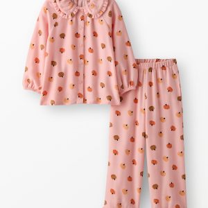 Ruffle Flannel Pajama Set