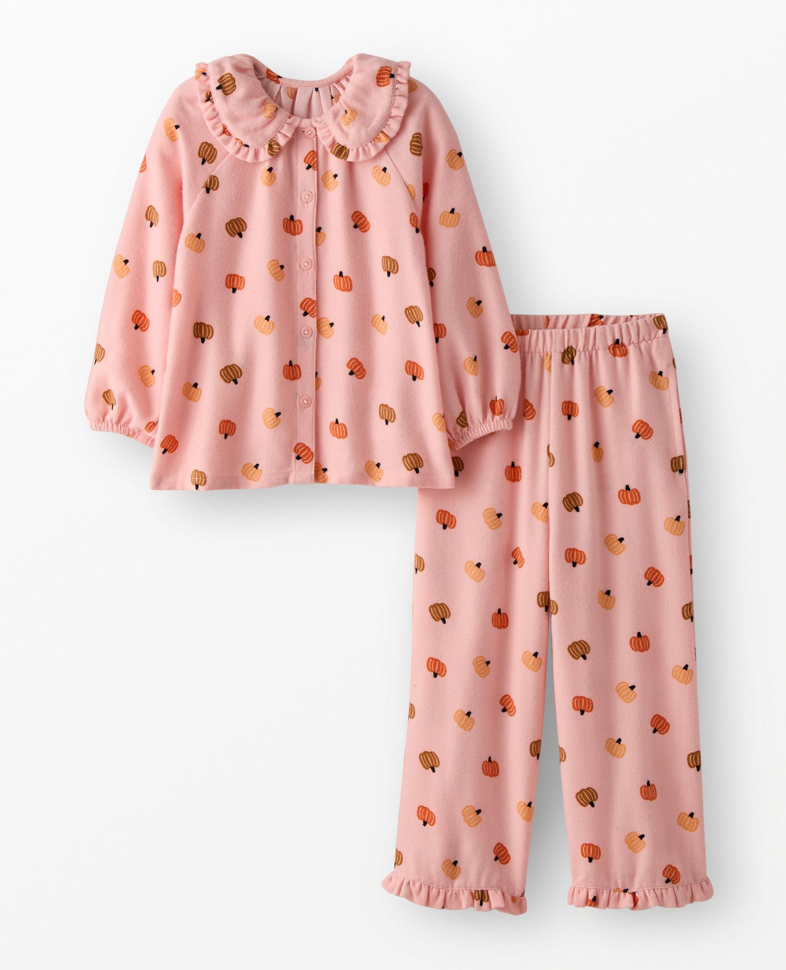Ruffle Flannel Pajama Set
