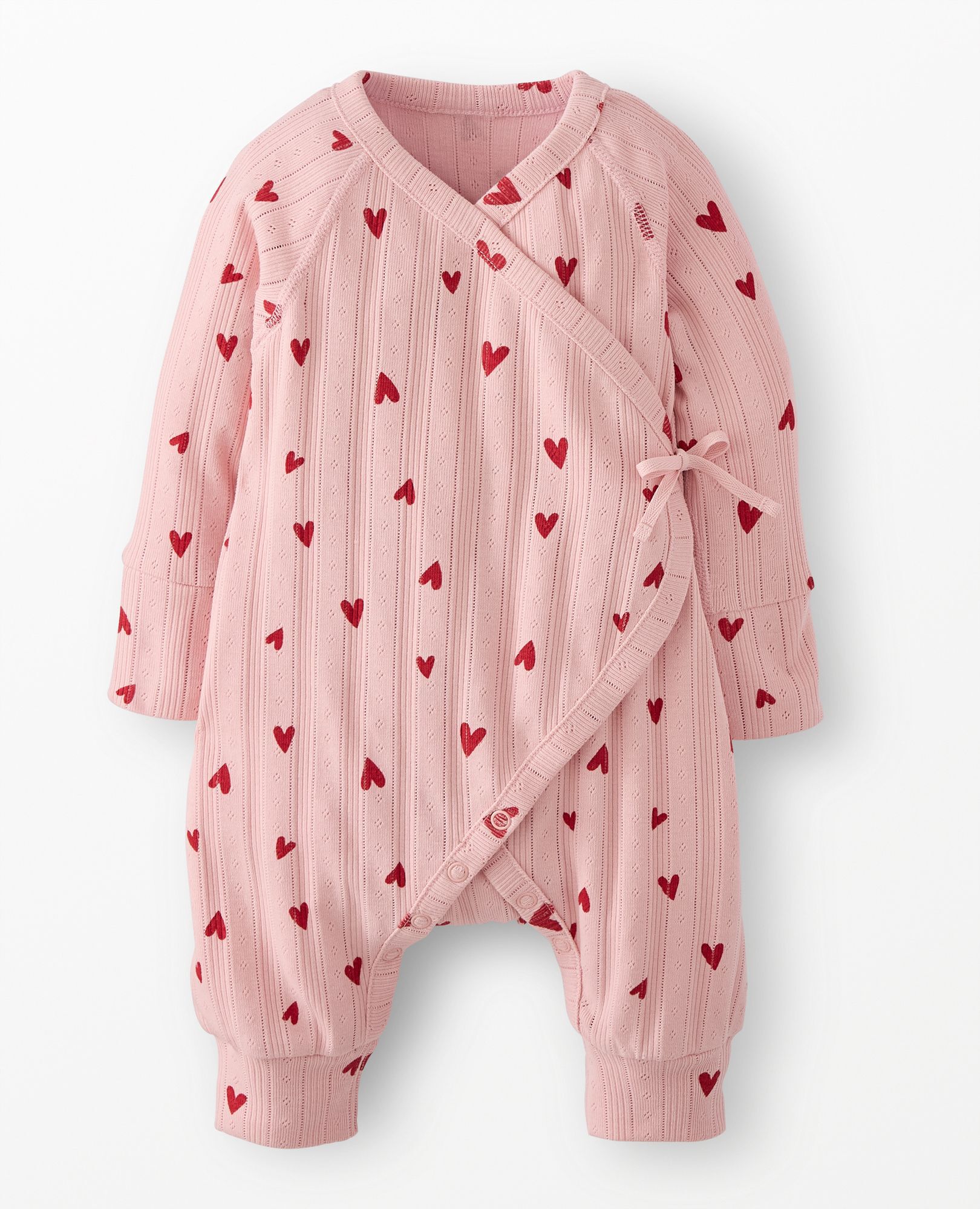 Baby Valentine's Pointelle Crossover Romper - Image 2