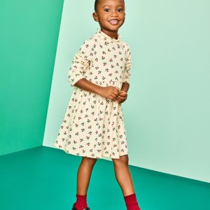 Holiday Long Sleeve Ribbed Turtleneck Dress