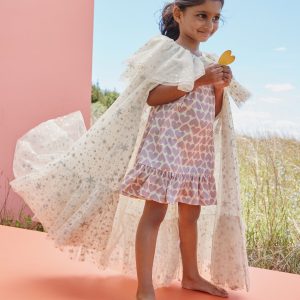 Shimmer Tulle Ruffle Cape