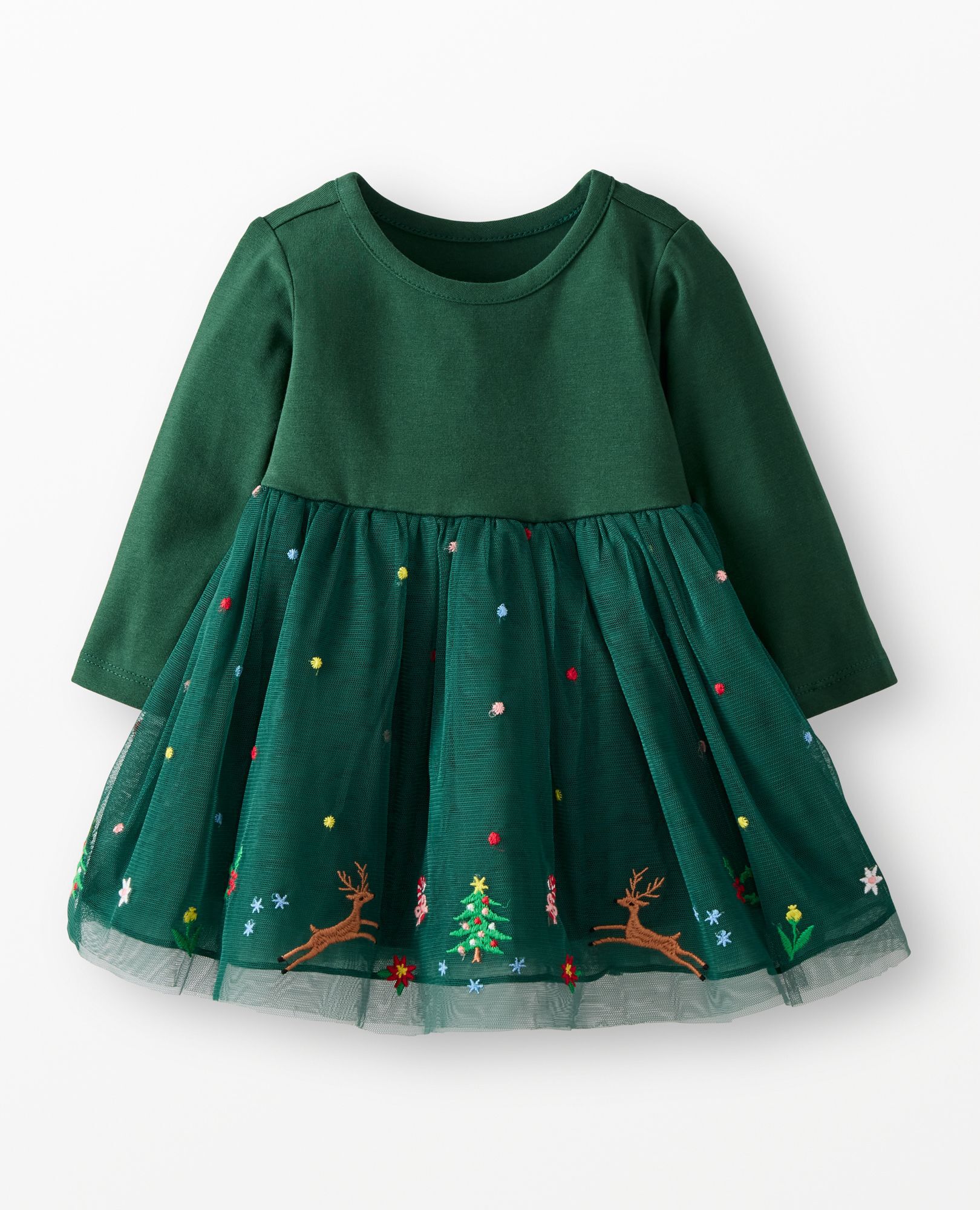 Baby Long Sleeve Tulle Embroidered Dress
