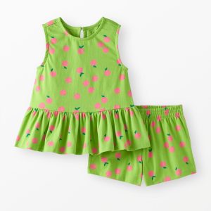 Sleeveless Peplum Top & Shorts Set