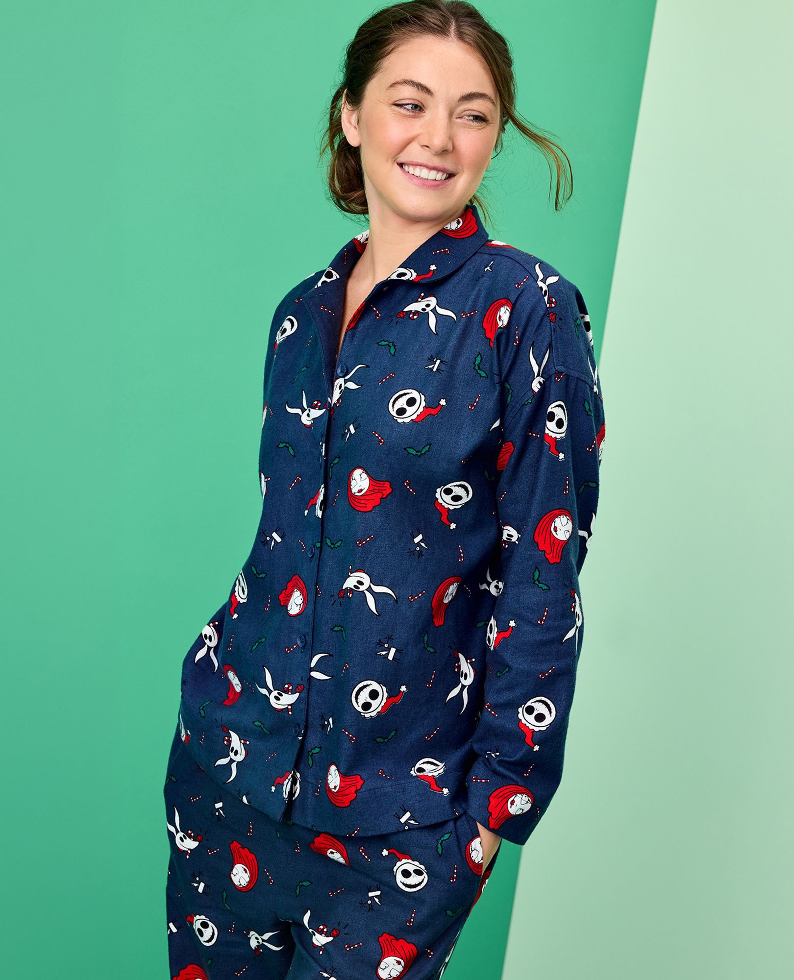 Women's Disney Tim Burton's The Nightmare Before Christmas Flannel Pajama Set