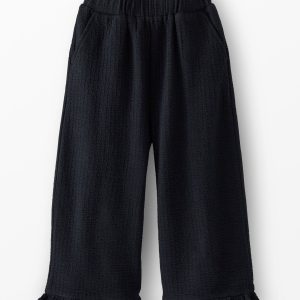Jacquard Wide Leg Ruffle Pants
