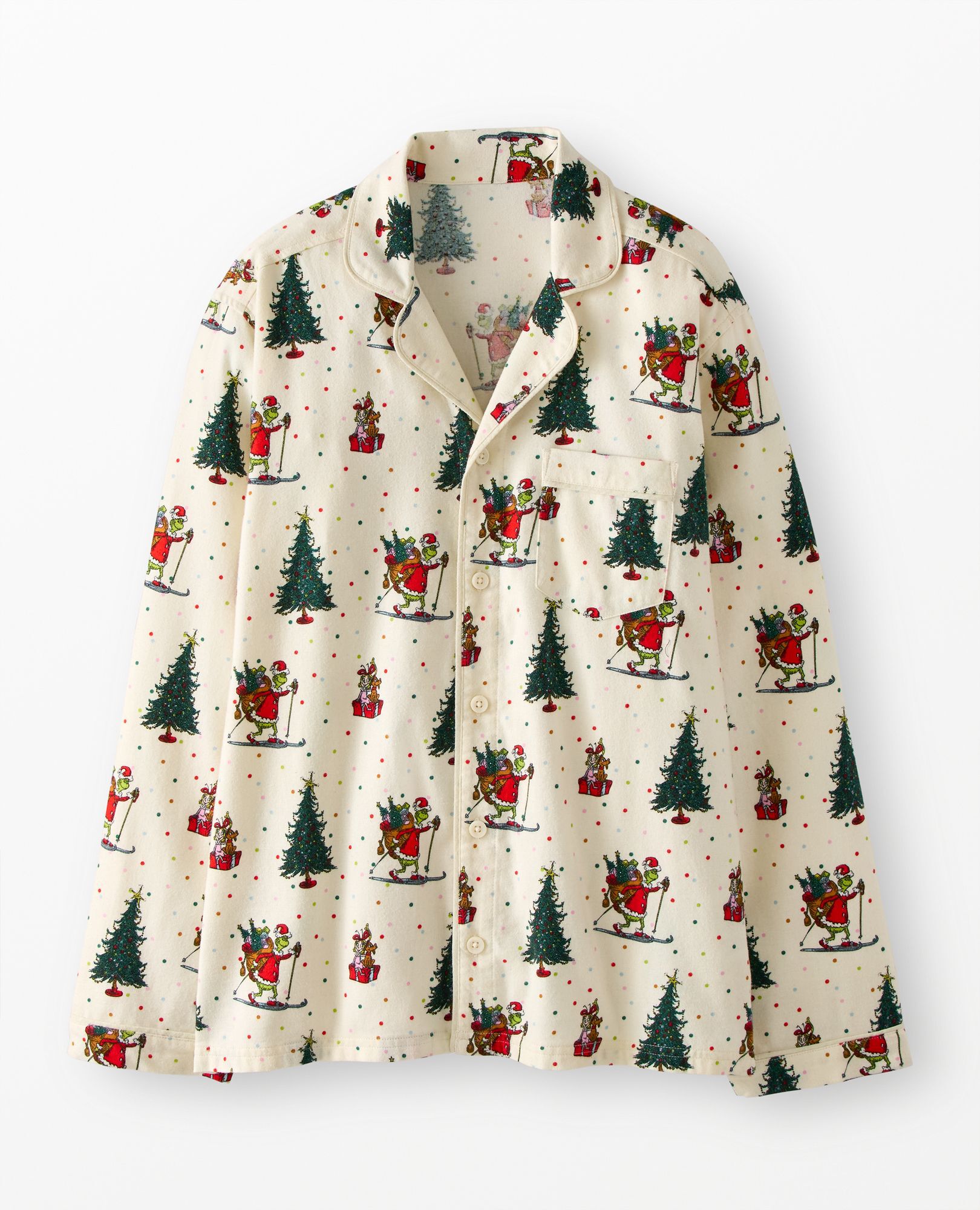 Adult Dr. Seuss Grinch Flannel Pajama Top