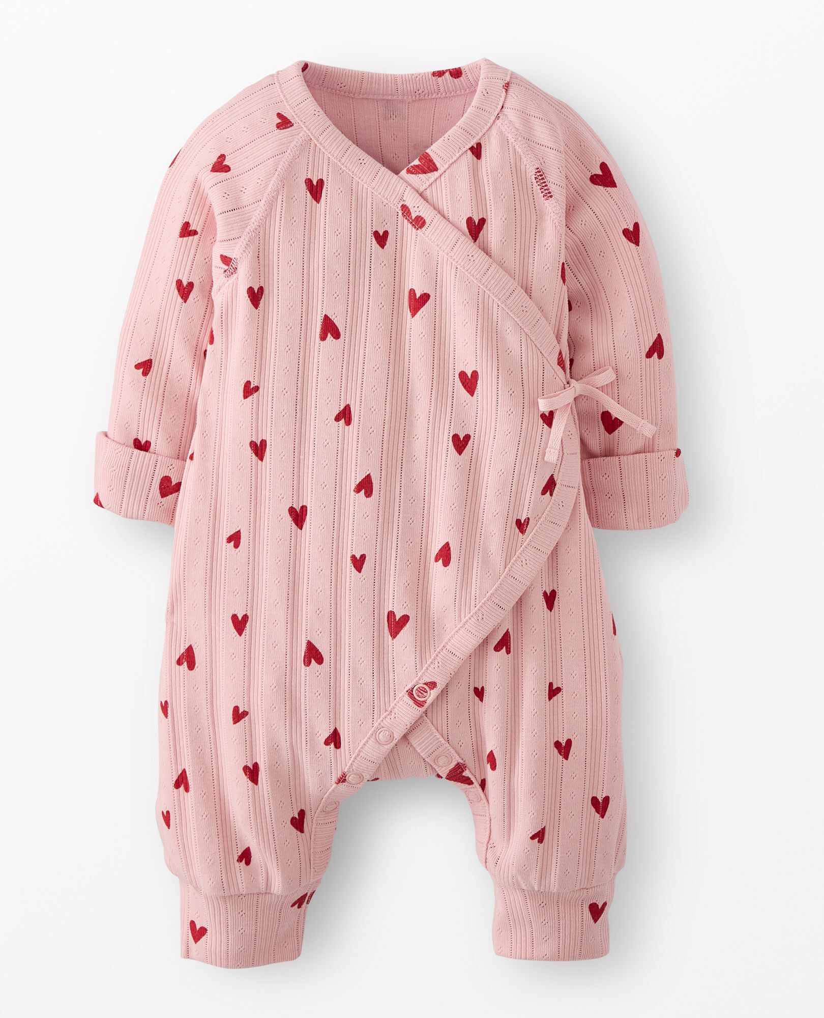 Baby Valentine's Pointelle Crossover Romper - Image 3