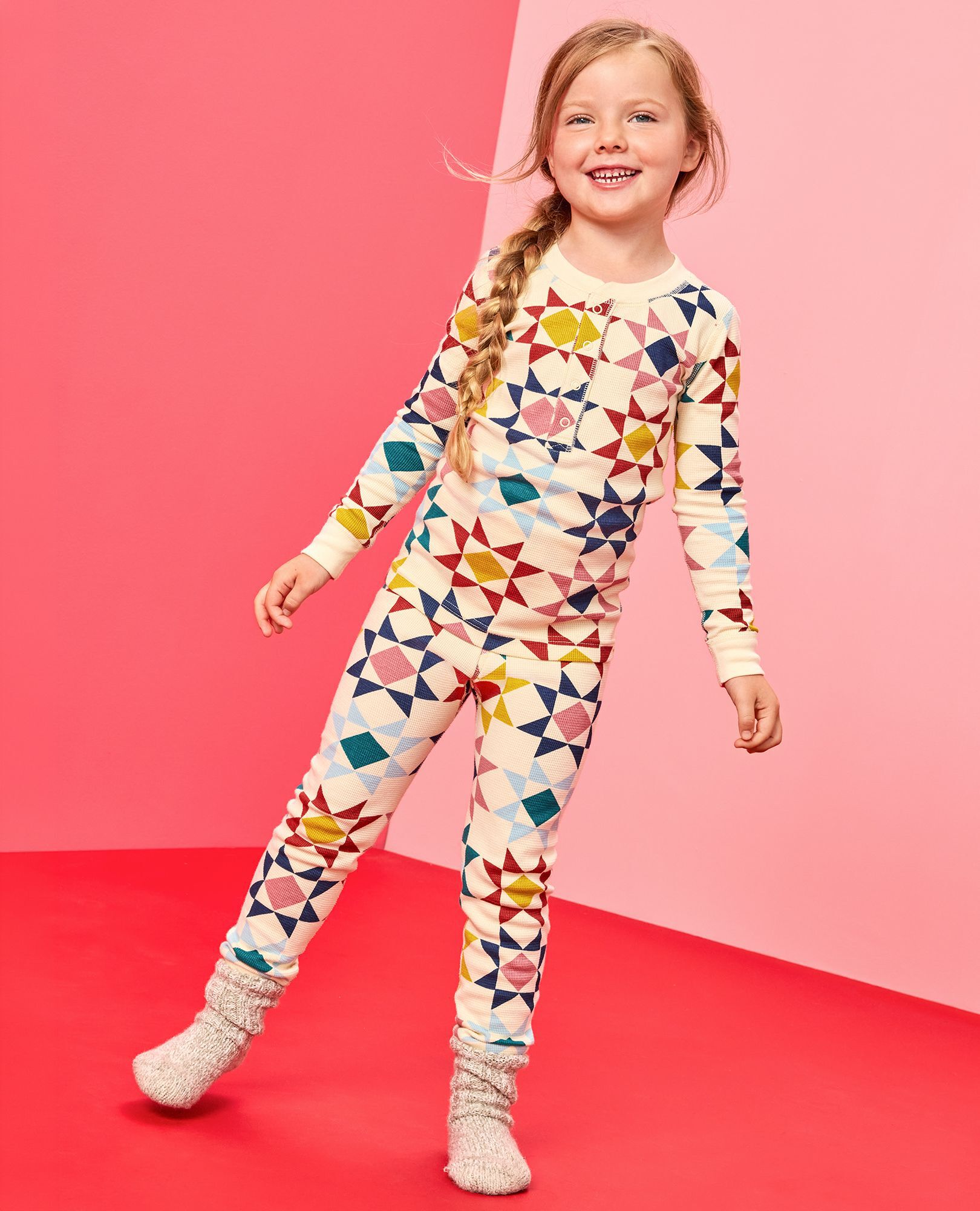 Waffle Henley Pajama Set