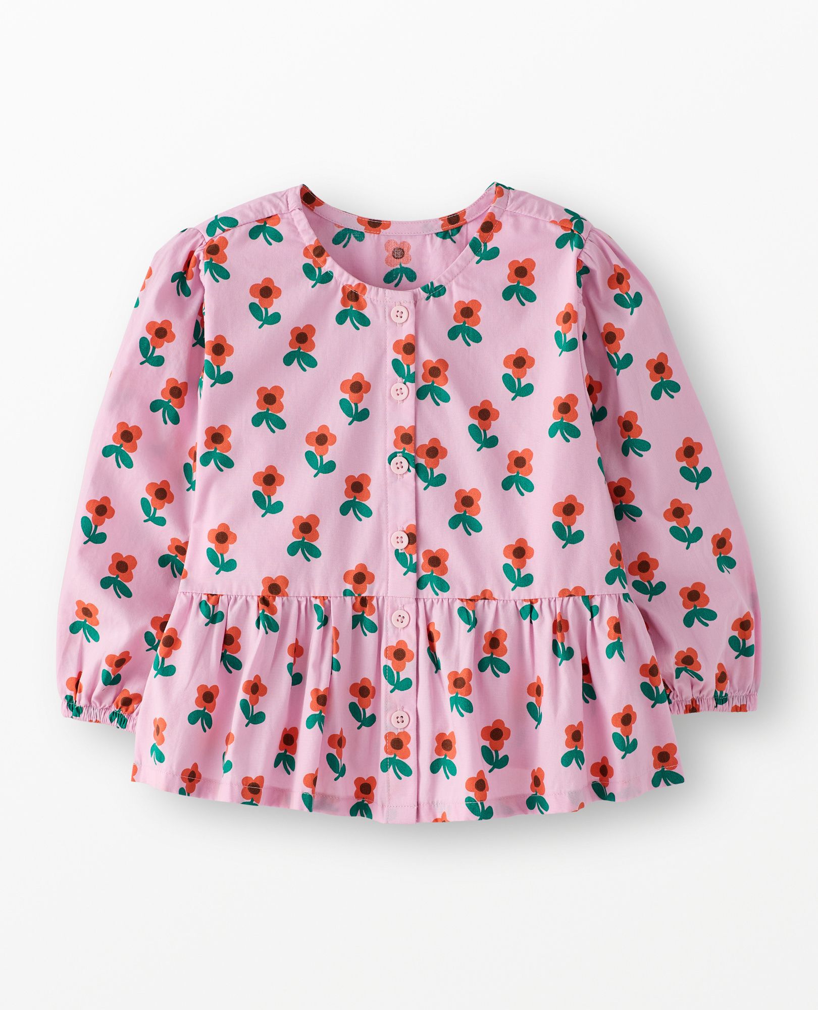 Long Sleeve Poplin Peplum Shirt - Image 2