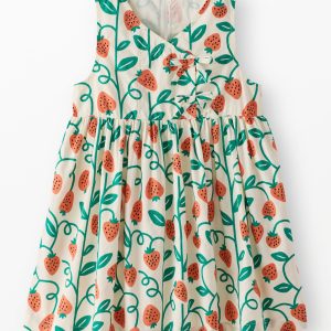 Sleeveless Strawberry Wrap Dress with Pockets