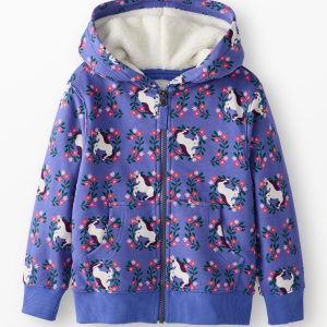 French Terry Faux Shearling Lined Hoodie