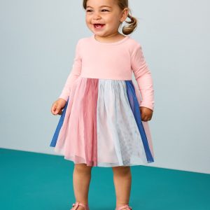 Baby Long Sleeve Rainbow Tulle Dress