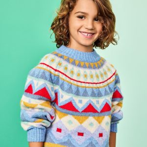 Fair Isle Mock Neck Sweater