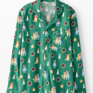 Adult Bluey Holiday Flannel Pajama Top