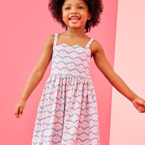 Sleeveless Scalloped Skater Dress with Pockets