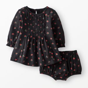 Baby Long Sleeve Smocked Dress & Bloomers Set