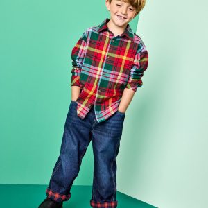 Denim Pull-On Lined Pants