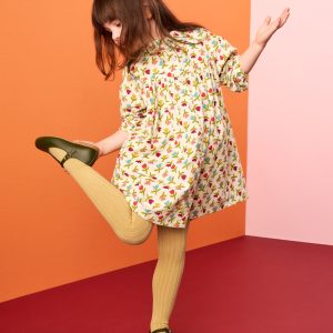 Corduroy Button-Front Dress with Pockets