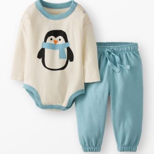 Baby Bodysuit & French Terry Sweatpants Set